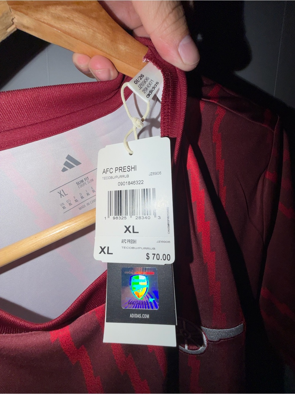 Men Adidas Arsenal Jersey size XL - Picture 2 of 6